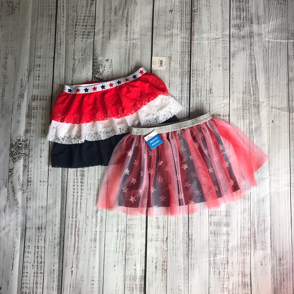 2 4th of July / Patriotic Skirts - Girls size L (10-12) , USA /Red, White & Blue